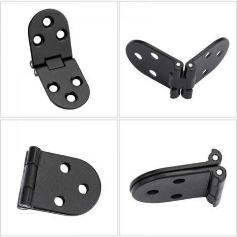 Lot de 4 charnières rabattables à 180 degrés en alliage de zinc à bords arrondis pour tables pliantes, armoires, penderies, portes, bois, boîtes en bois, peinture en aérosol antirouille et durable (1/5)