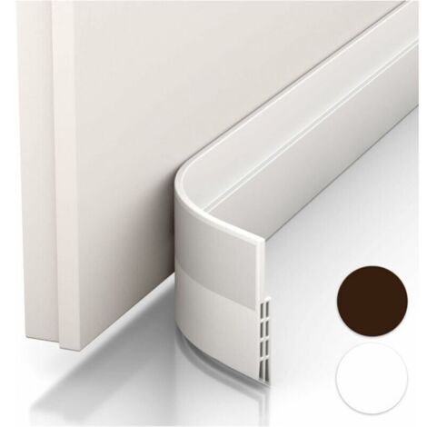 Bas de porte anti-courant d'air & étanchéité porte - NOUVEAU bas de porte isolant (rapide à installer), idéal pour l'isolation contre le froid, le bruit & l'humidité (1 x blanc) (1/5)