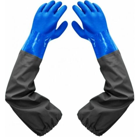 Dépolie Étanche Gants-Gants de Nettoyage D'étang, 26 inch Doublure Floquante Poignets Élastiques, Pour Industrie chimique Agriculture Pêche Construction (1/5)