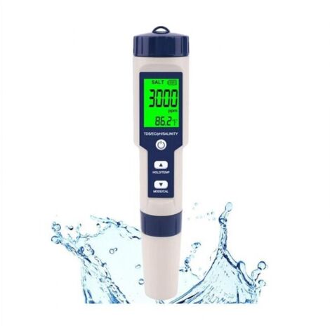 Testeur de Salinité 5 en 1 de Haute PréCision pour L' SaléE, Kit de Test éTanche IP67 (1/5)