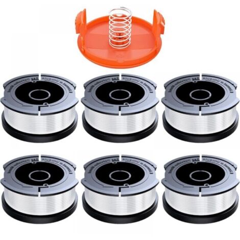 Pack de 6 bobines de fil coupe-bordure 1,65mm – 9m nylon polyamide – Système d'alimentation automatique – Compatible Black et Decker (1/4)