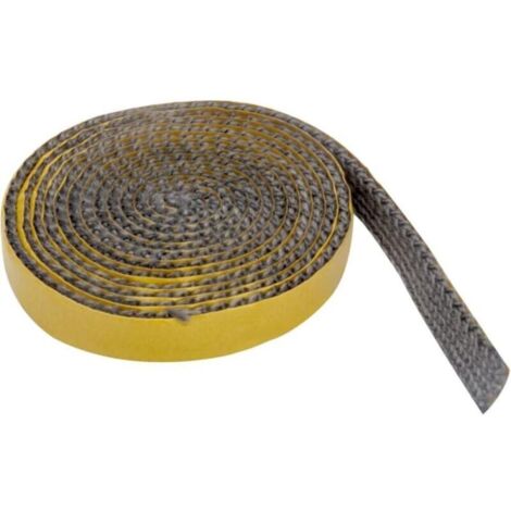 Joint Insert Cheminée, Joint D'étanchéité pour Cheminée, Joints D'étanchéité Résistante à la Chaleur, Joints Tressé Auto-adhésive pour Poêle, Cheminée, Tube Poele (2m x 15mm x 3mm) (1/5)