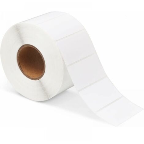 Étiquettes autocollantes, 1 rouleau de 1000 feuilles d'étiquettes autocollantes blanches unies, 60 x 30 mm, étiquettes autocollantes pour l'impression d'adresses postales, étiquettes de prix