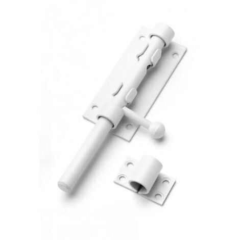 Loquet de porte en acier inoxydable, loquet à pêne coulissant, loquet coulissant de sécurité (blanc) (1/5)