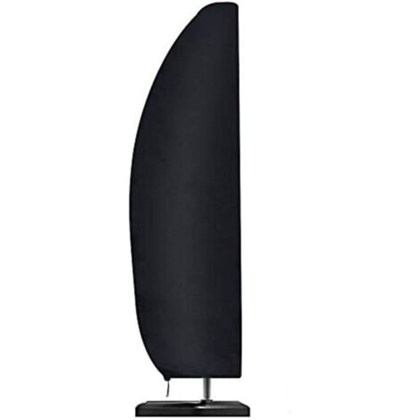 Housse de parasol, imperméable, coupe-vent, robuste, Ripstop 210D Oxford, housse en porte-à-faux surdimensionnée avec fermeture éclair (205 x 25/48/57 cm) – Noir (1/5)