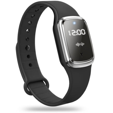 Noir bracelet anti-moustiques, montre anti-moustiques étanche à ultrasons rechargeable par USB pour intérieur et extérieur, adultes et enfants (1/5)
