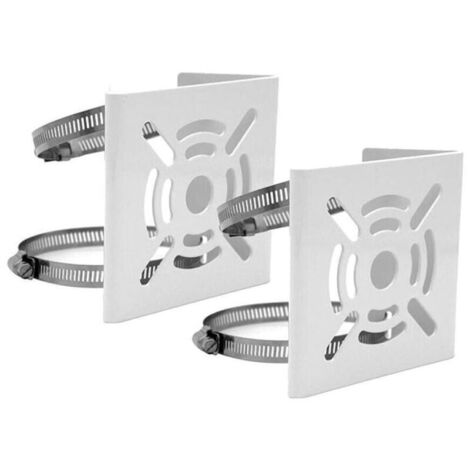 2pcs Universel Verticale Montage sur Poteau pour caméra de sécurité, Support en métal Solide Support d'angle avec des Boucles, Convient aux caméras de vidéosurveillance (1/5)