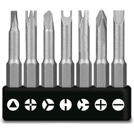 Lot de 7 tournevis spéciaux en forme de U 50 mm - Type Y - Intérieur cruciforme - Tournevis à trois points - Embouts de vissage (1/5)
