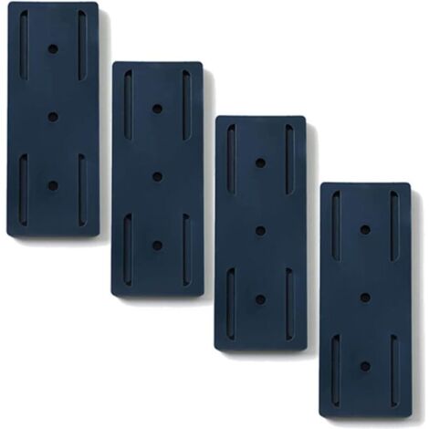 Support de prise de bureau auto-adhésif, protection contre les surtensions pour la gestion des câbles sans perçage (lot de 4, bleu) (1/5)