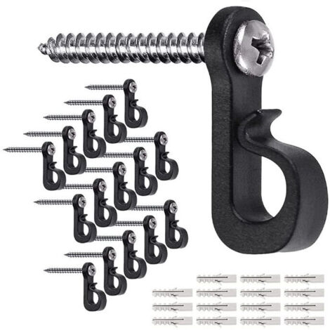 Lot de 40 crochets de suspension pour lumières de Noël avec vis cruciforme pour garage, Nouvel An, fête en plein air, câble facile à démouler et lumières LED féériques, vis larges (1/5)