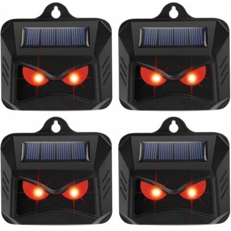 Lumière solaire de contrôle des prédateurs 4-Pack - Dissuasion de renards pour les jardins - Répulsif pour animaux - Dispositifs répulsifs pour cerfs - Répulsif pour chats - Répulsif pour renards (1/4)