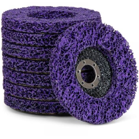 Lot de 8 disques de nettoyage, pour meuleuse d'angle, CSD, grossiers, diamètre : 125 mm, violets (1/4)