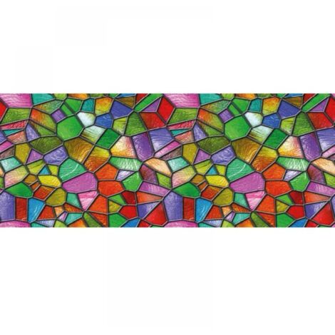 Film de confidentialité pour fenêtre - Vitrail - Autocollant pour fenêtre et porte de douche - 58 x 120 cm (1/5)