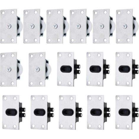 Lot de 16 roulettes de rechange pour porte coulissante - Accessoires de meubles pour armoires (1/5)