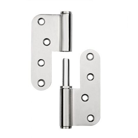 Charnière à Arc épaissie en acier inoxydable de purification, porte en acier lourde, charnière arrondie pour toilettes, charnière amovible type L,100x90x2.8mm,Gauche(1 Pièce) (1/4)