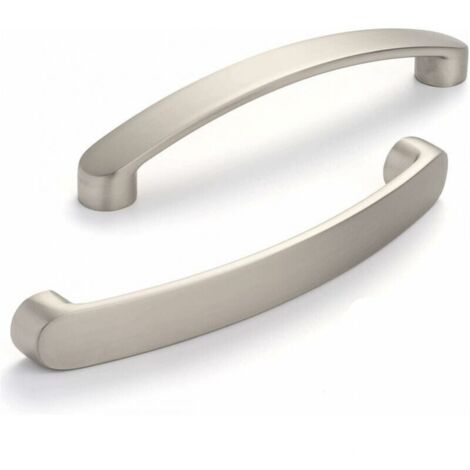 Lot de 6 poignées de meuble en alliage de zinc – Finition nickel brossé – Entraxe 160mm – Vis incluses pour installation facile (1/5)