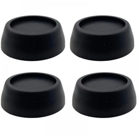 4pcs Pieds de lave-linge noirs, tapis anti-vibration, pieds anti-bruit Pieds de lave-linge et lave-linge séchant en caoutchouc anti-vibration (1/4)