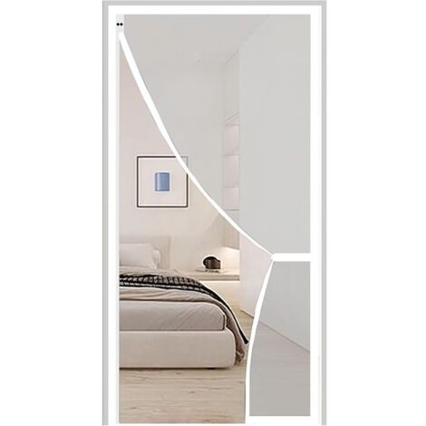 Moustiquaire, rideau à fermeture automatique à aimant puissant, ouverture latérale, blanc (80 x 210 cm) (1/4)