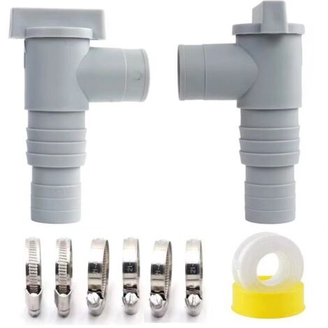 Lot de 2 Vanne d'entretien/d'arrêt pour Piscine avec Raccord de Tuyau de 32mm, Robinets d'arrêt pour Piscine, Vanne Piscine Double Split Tuyau Valve Plunger Accessoires de Piscine