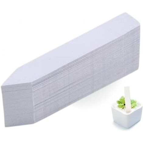 100 pièces Étiquettes de plantes en plastique, étiquettes de jardin en plastique blanc, étiquettes de fleurs de jardinage imperméables en plastique 10x2cm (1/5)