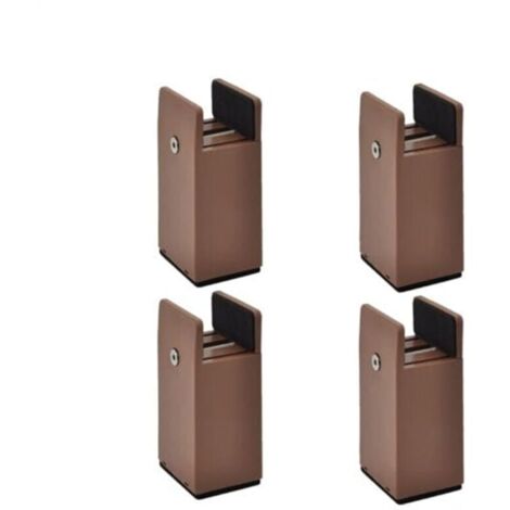 Pied de meubleLot de 4 pieds rehausseurs réglables pour meubles - Marron - Hauteur 100 mm - Convient à 10-37 mm (1/5)