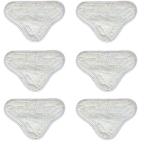 Paquet de 6 tampons de nettoyage pour vadrouille à vapeur en microfibre, vadrouilles à vapeur de remplacement compatibles H2O X5 H20 lavables (1/4)
