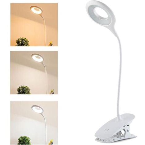 Lampe de Lecture à Pince LED 20 LED avec Commande Tactile, 3 Niveaux de Luminosité, Rechargeable (1/5)