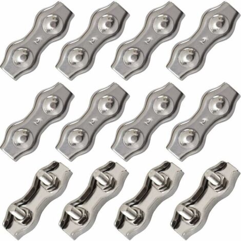 Serre-câble duplex en acier inoxydable – 12 pièces pour câbles de 1,5 mm – Haute capacité portante – Installation facile et réutilisable (1/5)