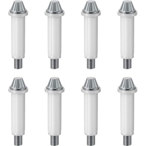 Lot de 8 pivots inférieurs pliables en acier au carbone pour portes de placard, diamètre extérieur 3/8", pour la réparation de quincaillerie de portes d'armoires. (1/5)