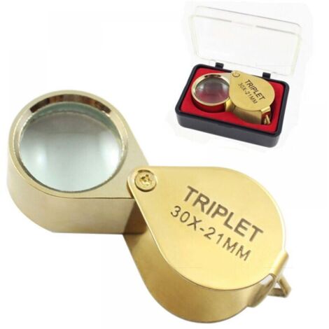 Bijoutier Eye Loupe Verre loupe 30x Loupe avec Boîtier 30x Loupe de Poche Pliable en Verre Loupe Botaniste Loupe Bijoutier 30X Loupe de Poche pour Bijoutier Horloger Lecture de Journal (1/5)