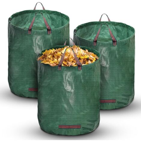 Sacs à ordures verts, sacs à déchets de jardin, lot de 3 sacs de jardin 272L, sacs de jardin robustes et solides pour les déchets de jardin (1/5)