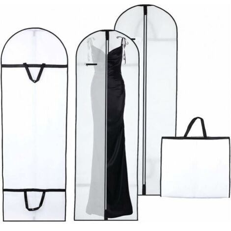 2 Pièces Housse Vetements à Suspendre, 180x60CM Pliable Housse Robe de Mariée, Anti Poussière Humidité Housse Vetements Longue, Housse Vetement Penderie pour Costumes Manteaux Robe de Soirée (1/5)