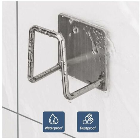 (2PACK, argent) Support pour Éponge- Crochet pour éponge à vaisselle en acier inoxydable 304, adhésif - Accessoires pour évier - Crochet adhésif, rangement de la cuisine et la salle de bain (1/5)