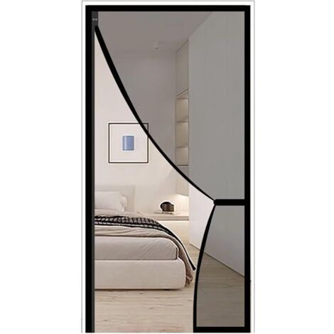 Moustiquaire, rideau à fermeture automatique à aimant puissant, ouverture latérale, noir (120 x 200 cm) (1/5)