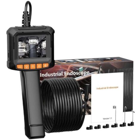 Caméra endoscopique, endoscope haute définition 1080P, indice d'étanchéité IP67, caméra d'inspection de tuyaux de 2,4 pouces, câble semi-rigide de 5 mètres, 8 lumières LED réglables (1/5)