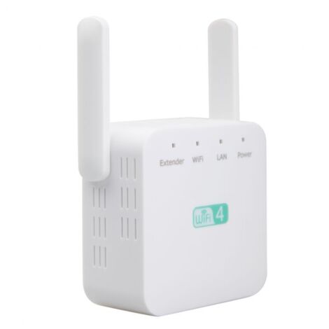 Répéteur WiFi 300 Mbps 2,4 Go, 1 port réseau RJ45, amplificateur de signal Internet sans fil, Blanc (1/5)