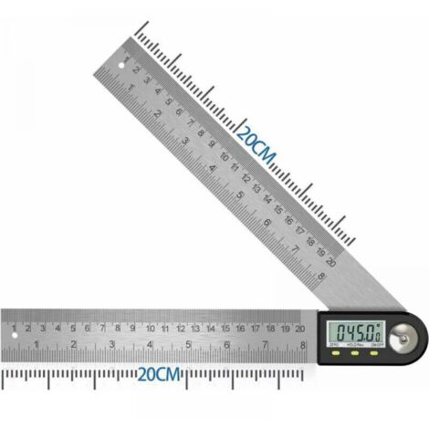 Numérique Angle Finder 0-360 ° Numérique Inclinomètre En Acier Inoxydable Rapporteur D'angle Règle avec LCD Affichage pour Travail Du Bois Construction Réparation (1/5)
