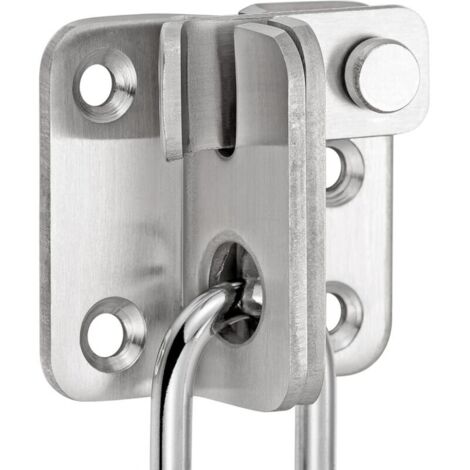 1pc Serrure de porte coulissante en acier inoxydable argenté, loquet de porte, boulons de porte battante avec vis pour portes, fenêtres, armoires et (1/5)