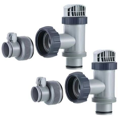 Vanne à piston hors sol, 2 pièces - avec deux adaptateurs B, raccord de tuyau pour vanne à piston de piscine (1/3)