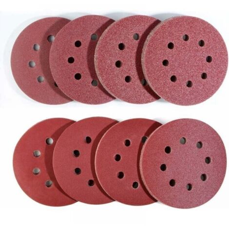 80 Pièce Disques de Ponçage à fixation en Ponceuse excentrique, (Ø125mm Set de papier à poncer), 10 x 40/60/80/120/180/240/320/400 pour Ponceuse Orbitale Aléatoire by (1/5)