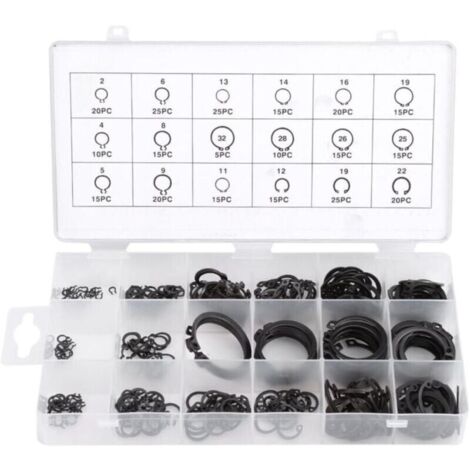 Assortimentde Circlips Externesde 300 Pièces, Type Métallique e-Clip Circlip Snap Clipde Retenue Kitde Baguede Retenue Accessoires pour La Rétentiondes Roulements (1/5)