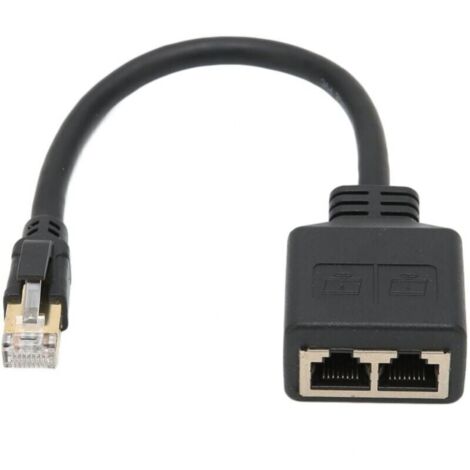 Adaptateur répartiteur RJ45 mâle à 2 femelles – Câble CAT8 plaqué or – Connexion réseau haut débit pour bureau et maison (1/5)