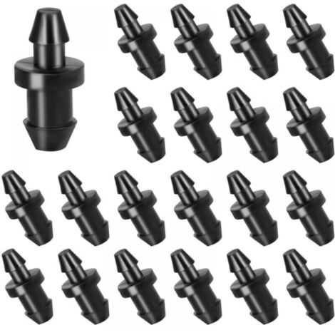 (Noir)100 Pièces Bouchons d'Irrigation Goutte à Goutte, 6mm Embout de Système d'Irrigation Goutte à Goutte Bouchon d'Irrigation Tuyau Accessoires pour Maison Jardin Pelouse (1/5)