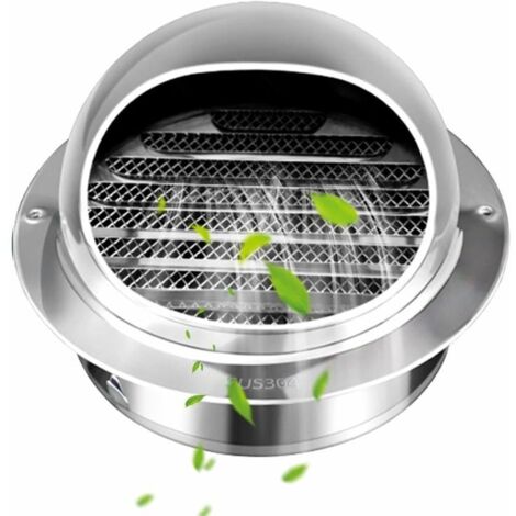 Grille de ventilation de capot de grille de ventilation ronde de 100 mm, hotte ronde en acier inoxydable 304 avec/maille (1/5)