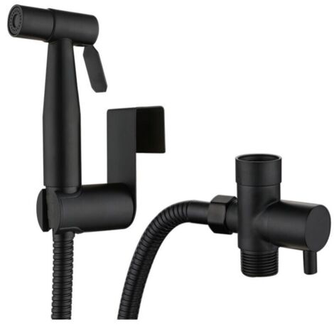 Pulvérisateur de bidet, douchette de salle de bain, douchette à main, ensemble complet noir, noir (1/5)