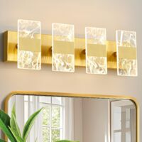 Luminaires de salle de bain LED modernes, 4 lampes dorées, éclairage réglable 5CCT, éclairage de salle de bain au-dessus du miroir, éclairage de salle de bain LED en acrylique fumé