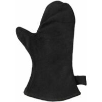 Gant pour cheminée avec Isolation Thermique, Gant en Cuir pour Four, Gant de Protection Ignifuge, Gant pour Barbecue, Gant en Cuir résistant à la Chaleur, Noir