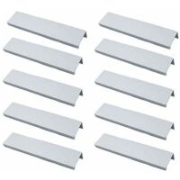 Vtizikl Lot de 10 Poignée Profil Poignée de Meuble Cuisine - Poignée Invisible Poignee de Meuble Brossé Poignée Meuble argent en Alliage d'Aluminium Entraxe 96mm