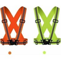 Vtizikl Chaleco reflectante (2 unidades): brazalete ajustable de alta visibilidad, arnés de seguridad fluorescente, para ciclismo, correr, caminar, trotar y motocicleta.