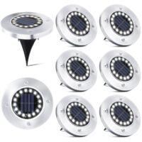Vtizikl 16 Lampes solaires LED d'extérieurLot de 8 projecteurs solaires étanches pour allées, entrées de garage, cours et pelouses